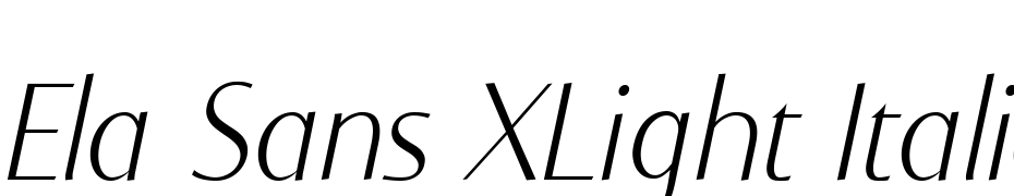 Ela Sans XLight Italic PDF Font Download Free
